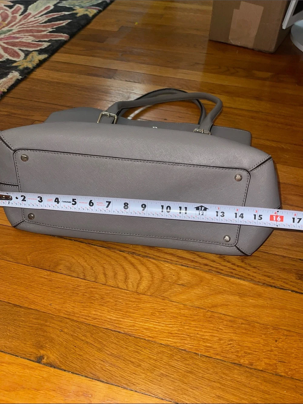 kate spade Gray Leather Satchel with Double Handles